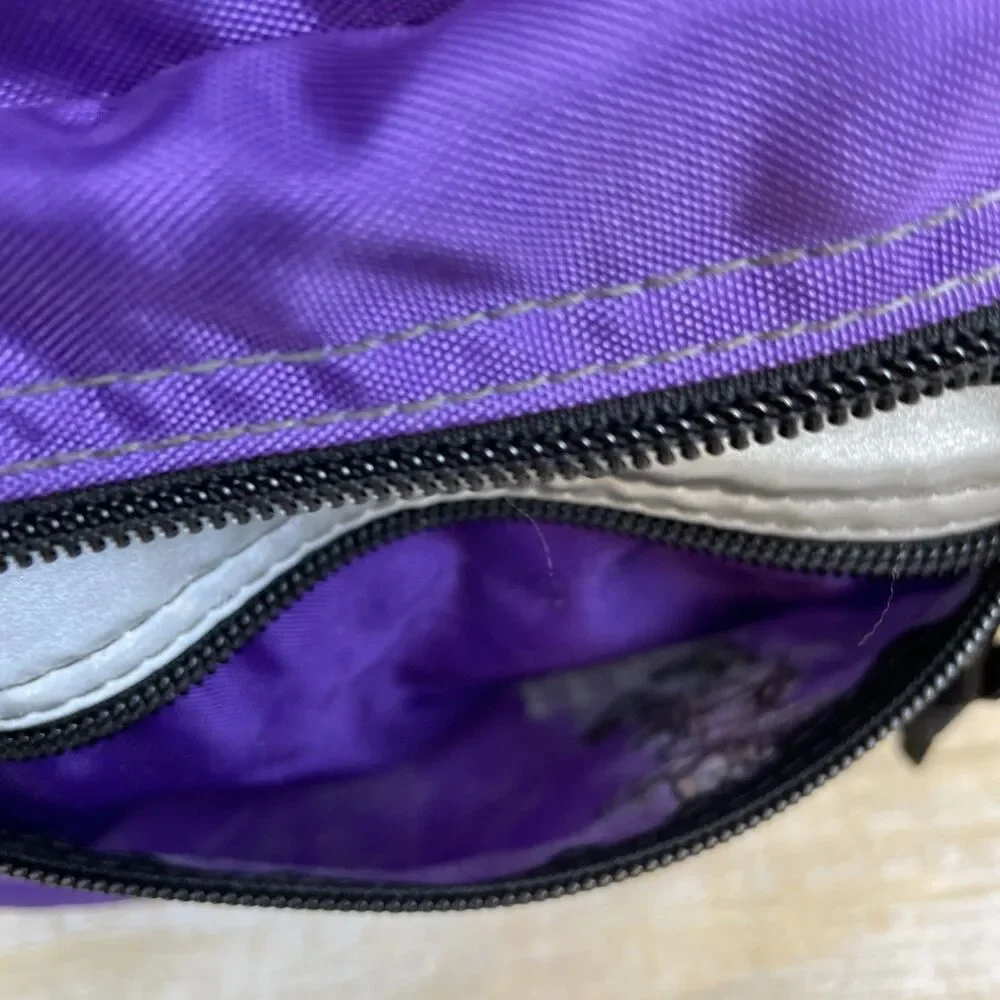 Vintage 90’s LL Bean Youth Backpack Purple w/Embroidered Moose Reflective Strip